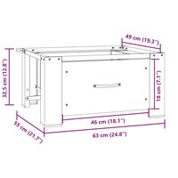 Wasmachineverhoger met lade wit 9