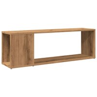 Tv-meubel 100x24x32 cm bewerkt hout artisanaal eikenkleur 2