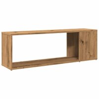Tv-meubel 100x24x32 cm bewerkt hout artisanaal eikenkleur 6