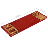 Trapmatten zelfklevend 5 st 65x21x4 cm rood 8