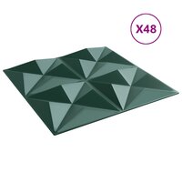 48 st Wandpanelen origami 12 m&sup2; 50x50 cm XPS groen 4