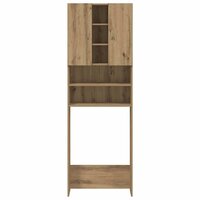 Wasmachinekast 64x25,5x190 cm artisanaal eikenkleur 6