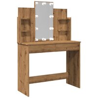 Kaptafel met LED-verlichting 96x40x142 cm artisanaal eikenkleur 2