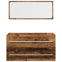 2-delige Badkamermeubelset bewerkt hout oud houtkleurig 4