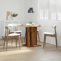 Eettafel 80x80x75 cm bewerkt hout oud houtkleurig 3