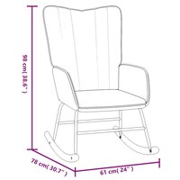 Schommelstoel met voetenbank fluweel zwart 10
