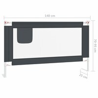 Bedhekje peuter 140x25 cm stof donkergrijs 8