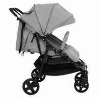 Tweeling buggy staal lichtgrijs en zwart 4