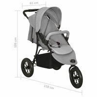 Kinderwagen staal lichtgrijs 12