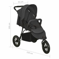 Kinderwagen staal antracietkleurig 12