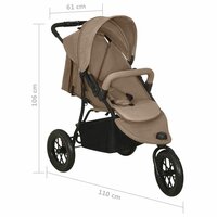 Kinderwagen staal taupe 12