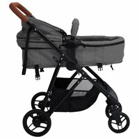 Kinderwagen 2-in-1 staal lichtgrijs en zwart 5