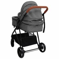 Kinderwagen 2-in-1 staal lichtgrijs en zwart 7