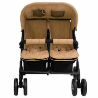 Tweeling kinderwagen staal taupe 2