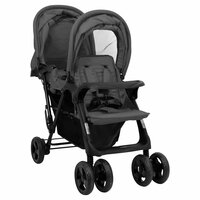 Tweeling kinderwagen tandem staal donkergrijs 2