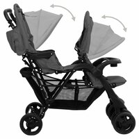 Tweeling kinderwagen tandem staal donkergrijs 7