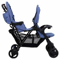 Tweeling kinderwagen tandem staal marineblauw 4