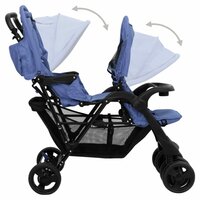 Tweeling kinderwagen tandem staal marineblauw 7