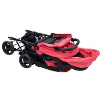 Tweeling kinderwagen tandem staal rood 8