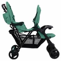 Tweeling kinderwagen tandem staal groen 4