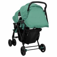Tweeling kinderwagen tandem staal groen 6