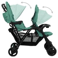 Tweeling kinderwagen tandem staal groen 7