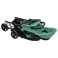 Tweeling kinderwagen tandem staal groen 8