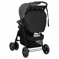Kinderwagen 2-in-1 staal donkergrijs en zwart 7
