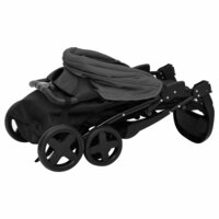 Kinderwagen 2-in-1 staal donkergrijs en zwart 8