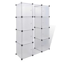 Kast met 9 compartimenten modulair 37x115x150 cm wit  2
