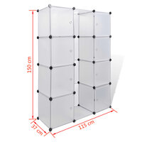 Kast met 9 compartimenten modulair 37x115x150 cm wit  7