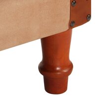 Kuipstoel echt leer en massief mangohout bruin 7