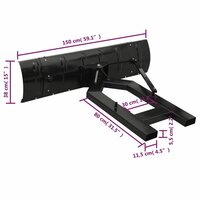 Sneeuwploeg voor heftruck 150x38 cm zwart 10