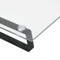 Monitorstandaard 100x35x8 cm gehard glas en metaal zwart 7