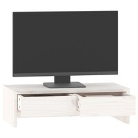 Monitorstandaard 50x27x15 cm massief grenenhout wit 4