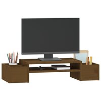 Monitorstandaard 70x27,5x15 cm massief grenenhout honingbruin 4