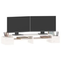 Monitorstandaard 100x27,5x15 cm massief grenenhout wit 4