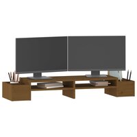 Monitorstandaard 100x27,5x15 cm massief grenenhout honingbruin 4