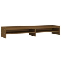 Monitorstandaard 100x24x16 cm massief grenenhout honingbruin 2
