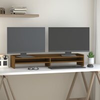 Monitorstandaard 100x24x16 cm massief grenenhout honingbruin 3