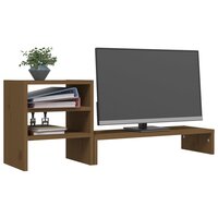 Monitorstandaard 81x20x30 cm massief grenenhout honingbruin 4