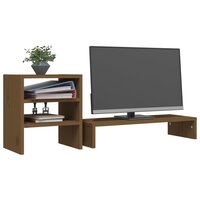 Monitorstandaard 81x20x30 cm massief grenenhout honingbruin 5