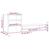 Monitorstandaard 81x20x30 cm massief grenenhout honingbruin 10