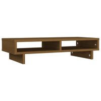 Monitorstandaard 60x27x14 cm massief grenenhout honingbruin 2