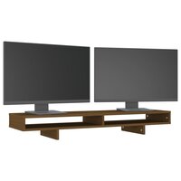 Monitorstandaard 100x27x14 cm massief grenenhout honingbruin 4