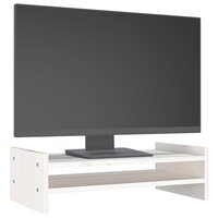 Monitorstandaard 50x27x15 cm massief grenenhout wit 4
