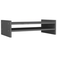 Monitorstandaard 50x27x15 cm massief grenenhout grijs 2