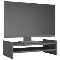 Monitorstandaard 50x27x15 cm massief grenenhout grijs 4