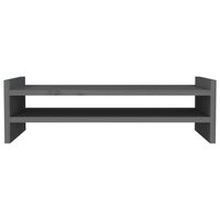 Monitorstandaard 50x27x15 cm massief grenenhout grijs 5