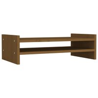 Monitorstandaard 50x27x15 cm massief grenenhout honingbruin 2